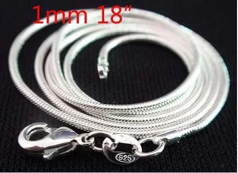 Wholesale 20pcs Silver Plated 1mm snake chain 18 inch fashion jewelry chain necklace for women
Wholesale 20pcs Silver Plated 1mm snake chain 18 inch fashion jewelry chain necklace for women