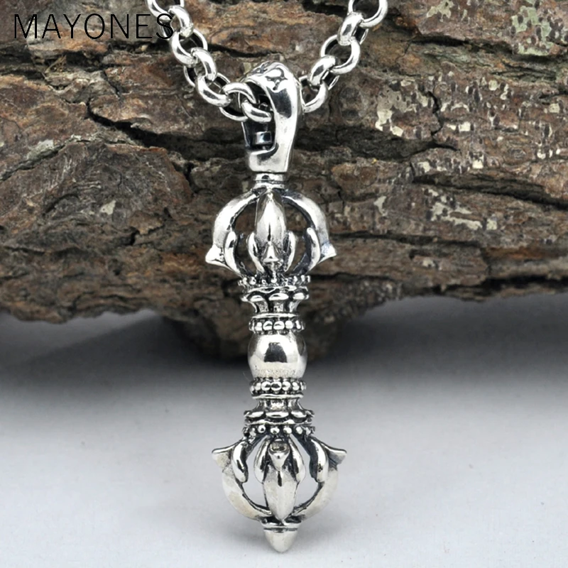 MAYONES Real 925 Sterling Silver Vajra Pendant S925 Solid Thai Silver Pendant for Necklaces Men Women Jewelry
MAYONES Real 925 Sterling Silver Vajra Pendant S925 Solid Thai Silver Pendant for Necklaces Men Women Jewelry