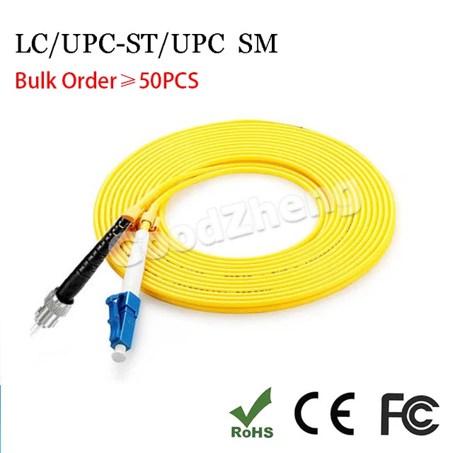 50PCS LOT 1M/1.5M/3M 2.0mm LC to ST fiber patch cord jumper cable, SM, Single Mode simplex,9/125
50PCS LOT 1M/1.5M/3M 2.0mm LC to ST fiber patch cord jumper cable, SM, Single Mode simplex,9/125