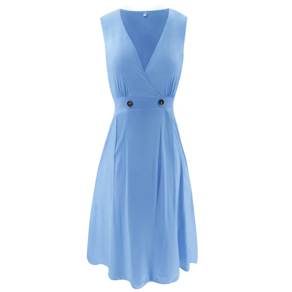 Women's Retro V Neck Sleeveless Slim Swing A Line Dress Plus Size 5XL Solid Color Sexy Casual Party Summer Dresses
Women's Retro V Neck Sleeveless Slim Swing A Line Dress Plus Size 5XL Solid Color Sexy Casual Party Summer Dresses