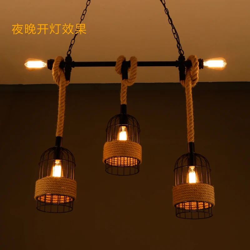 E27 Nordic living room bar vintage clothing store creative tube + hemp rope + wrought iron chandeliers
E27 Nordic living room bar vintage clothing store creative tube + hemp rope + wrought iron chandeliers