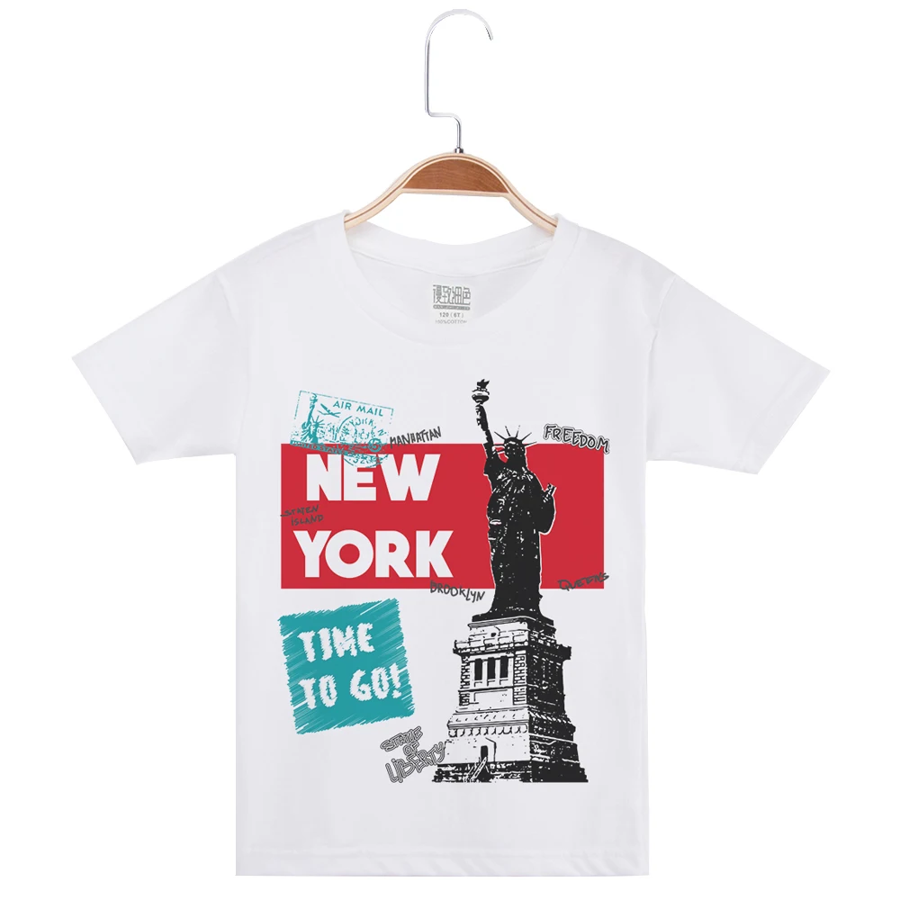 Hot Sale Boy T Shirts Child Cotton Short Sleeve Tees Creative Goddess Of Freedom Printing Children Clothing Kids White Tee Shirt
Hot Sale Boy T Shirts Child Cotton Short Sleeve Tees Creative Goddess Of Freedom Printing Children Clothing Kids White Tee Shirt