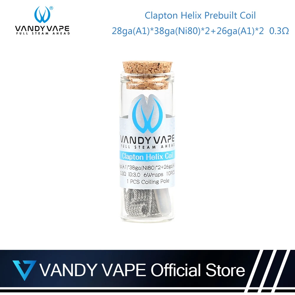 10 шт/20 шт Оригинальный Vandyvape Clapton Helix готовые катушки 28ga (A1) * 38ga (Ni80) 2 + 26ga