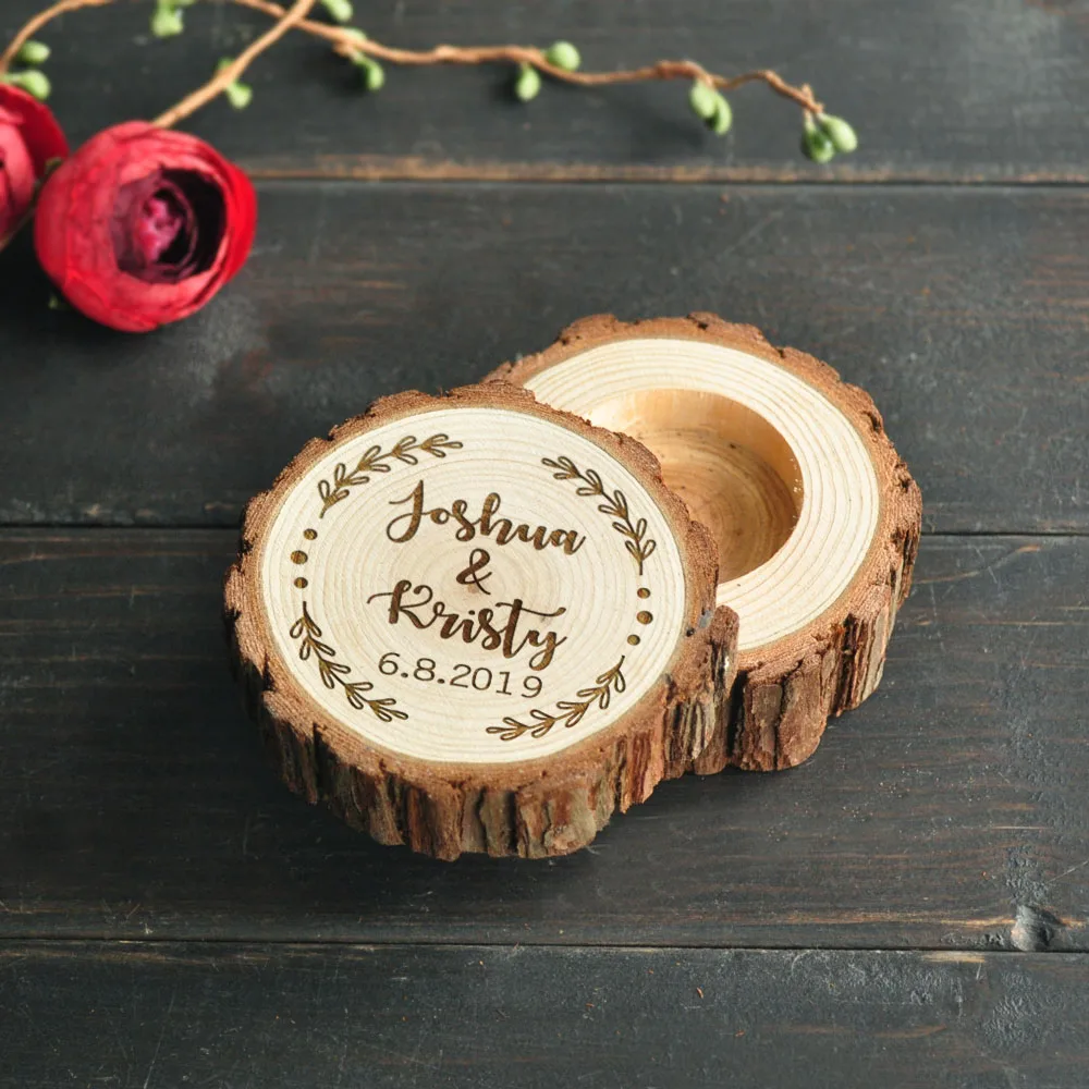 Personalized Wedding Ring Box, Custom Ring Bearer Box, Wooden Ring Holder, Rustic Wedding Decor Customized Names&Date
Personalized Wedding Ring Box, Custom Ring Bearer Box, Wooden Ring Holder, Rustic Wedding Decor Customized Names&Date