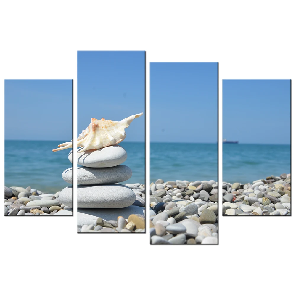 4 Panel Modern Painting Canvas Art HD Printed Balance Beach Pebbles And Shells Home Decor For Walls Seaview Modular Pictures
4 Panel Modern Painting Canvas Art HD Printed Balance Beach Pebbles And Shells Home Decor For Walls Seaview Modular Pictures