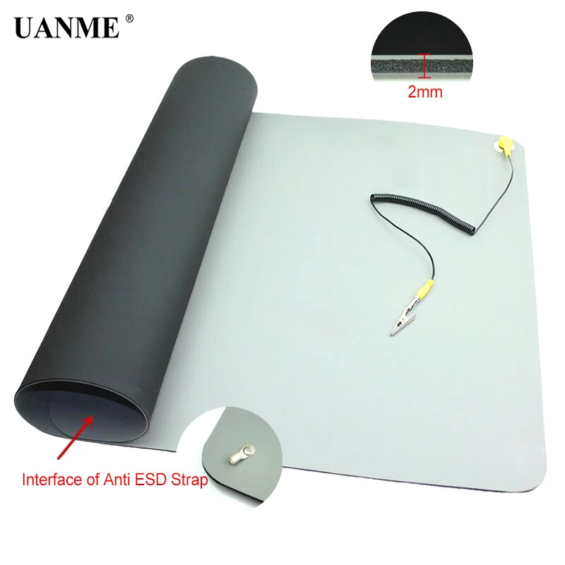 710x500x2mm Anti-Static ESD Mat+Ground Wire+ESD Wrist For Mobile Phone Computer Sensitive Electronics Repair Blanket Work Pad
710x500x2mm Anti-Static ESD Mat+Ground Wire+ESD Wrist For Mobile Phone Computer Sensitive Electronics Repair Blanket Work Pad