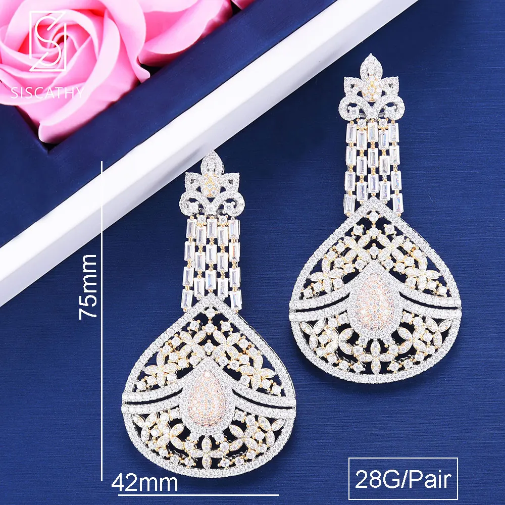 Siscathy Classic Big Waterdrop Earrings Hollow Pendant AAA Cubic Zirconia Engagement Drop Dangle Statement Earrings For Women
Siscathy Classic Big Waterdrop Earrings Hollow Pendant AAA Cubic Zirconia Engagement Drop Dangle Statement Earrings For Women