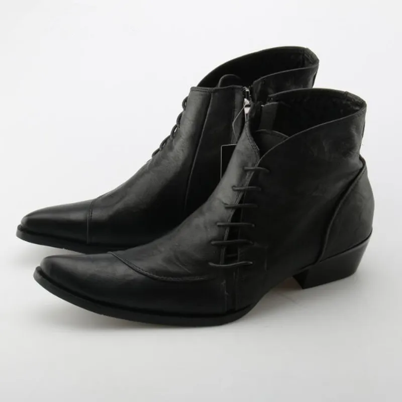 Deification Genuine Leather Cowboy Boots Winter Black Lace Up Work Shoes Med Heel Military Boots Classic Ankle Boots Plus Size
Deification Genuine Leather Cowboy Boots Winter Black Lace Up Work Shoes Med Heel Military Boots Classic Ankle Boots Plus Size