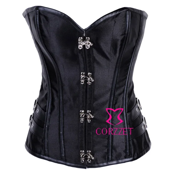 Free Shipping Women Hot Sexy Lingerie Stainless Steel Ring Buckle Boned Steampunk Black Corset Corselete Satin Corpete Bustiers
Free Shipping Women Hot Sexy Lingerie Stainless Steel Ring Buckle Boned Steampunk Black Corset Corselete Satin Corpete Bustiers