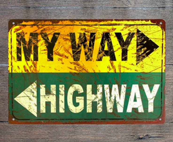 Винтажная жестяная тарелка High way my road room вывеска в стену украшение пещере постер