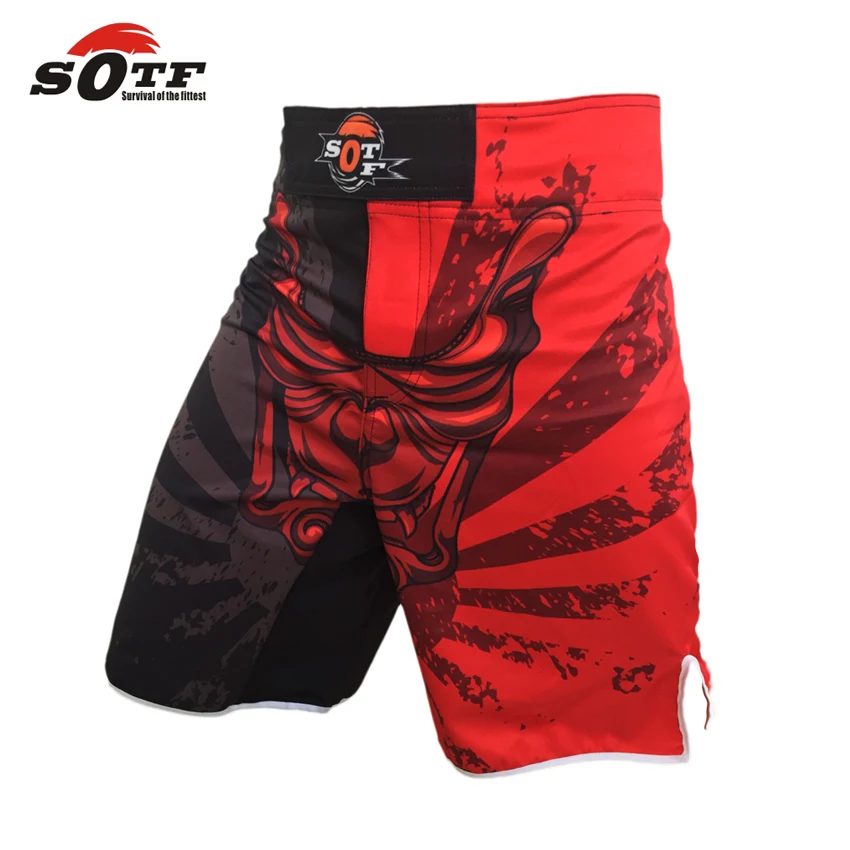 Мужские боксерские шорты SOTF MMA красные черные белые для тайского бокса