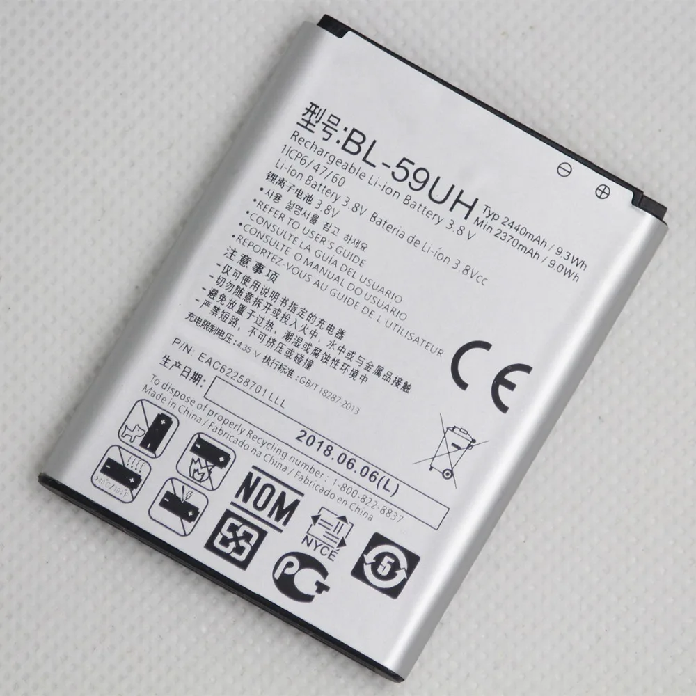 20pcs/lot 2440mAh BL-59UH Replacement Phone Battery FOR LG G2 mini D618 D620 D620R D620K D410 D315 F70 BL59UH Lithium battery
20pcs/lot 2440mAh BL-59UH Replacement Phone Battery FOR LG G2 mini D618 D620 D620R D620K D410 D315 F70 BL59UH Lithium battery