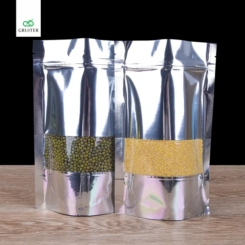 GRUITER 100x Silver W/Clear Front Stand Up Ziplock Bags Foil Food Coffee Bean Nuts Packaging Storage Sample Pouches 16x24cm
GRUITER 100x Silver W/Clear Front Stand Up Ziplock Bags Foil Food Coffee Bean Nuts Packaging Storage Sample Pouches 16x24cm