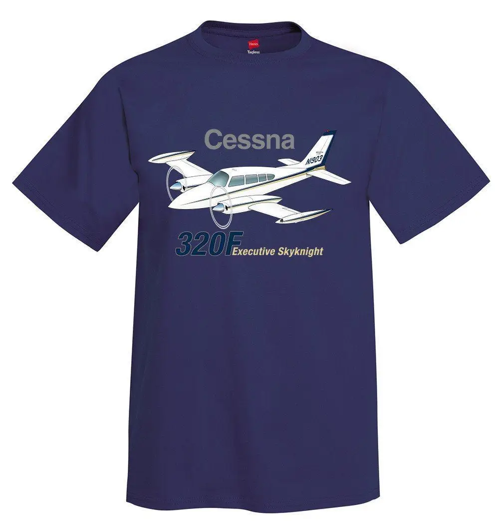 100% хлопок печать мужская летняя футболка с круглым вырезом и Cessna 320F изображением