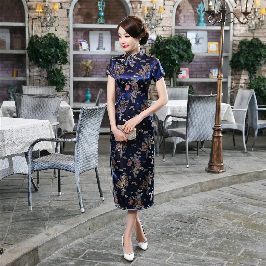 Chinese Traditional Cheongsam Women's Silk Satin Dragon/Phoenix Dress Long Ball Gown Size: S to 6XL
Chinese Traditional Cheongsam Women's Silk Satin Dragon/Phoenix Dress Long Ball Gown Size: S to 6XL