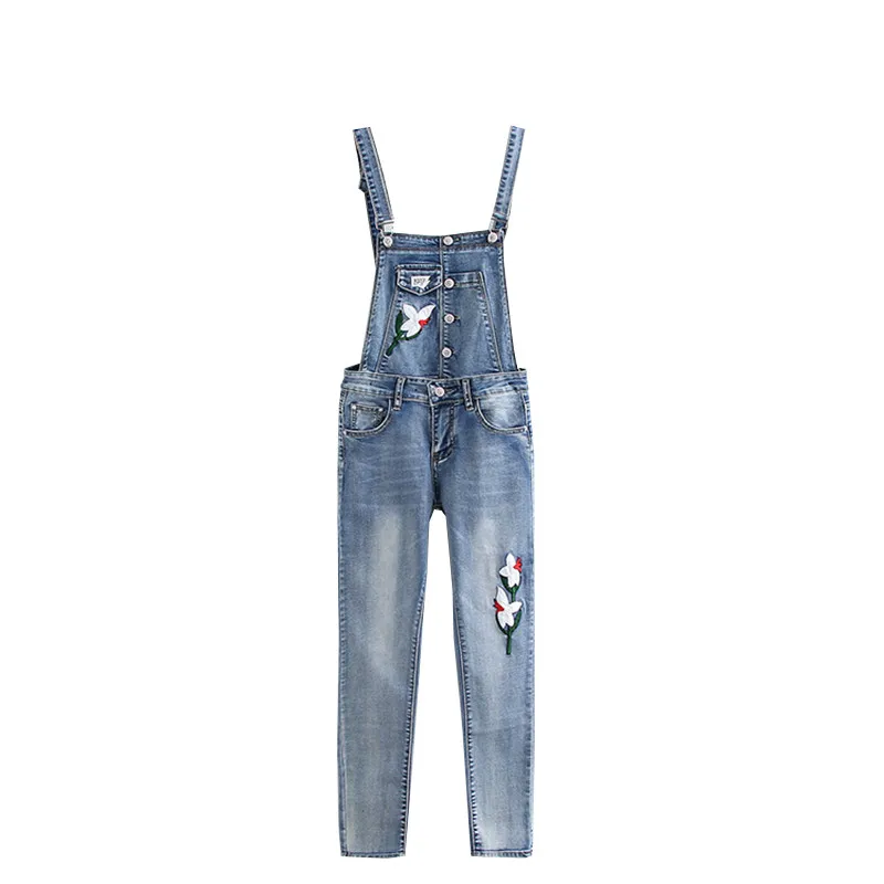 Spring new network red stretch denim embroidery bib pants women, thin trend two wear denim feet one-piece pants women
Spring new network red stretch denim embroidery bib pants women, thin trend two wear denim feet one-piece pants women