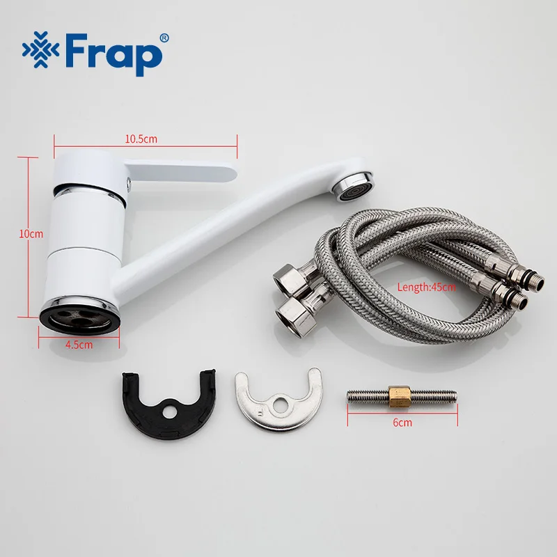 FRAP Modern white Kitchen sink Faucet Mixer Cold and Hot Tap Single Hole Water Tap torneira cozinha Rotate 360 degrees F4541
FRAP Modern white Kitchen sink Faucet Mixer Cold and Hot Tap Single Hole Water Tap torneira cozinha Rotate 360 degrees F4541