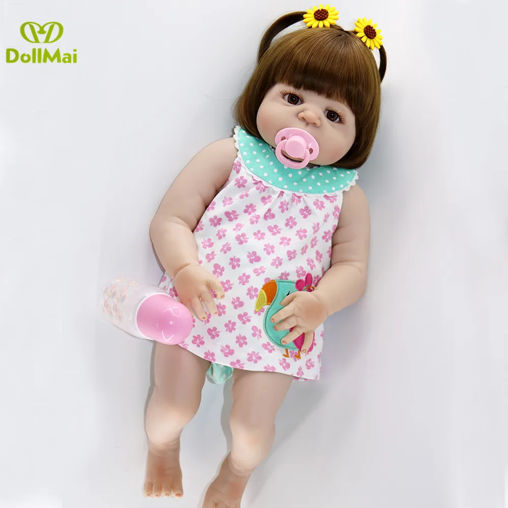 Полностью силиконовые куклы для новорожденных девочек 23 "57 см Bebes reborn boneca menina