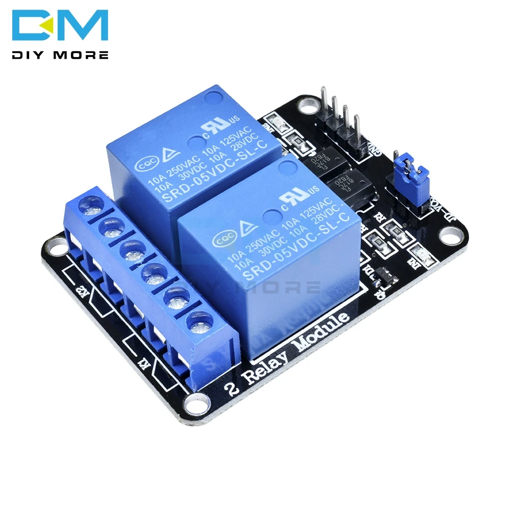 Двухканальный релейный модуль 5 в с оптомуфтой для Arduino 8051 AVR PIC DSP ARM MSP430 TTL Logic AC 250 В