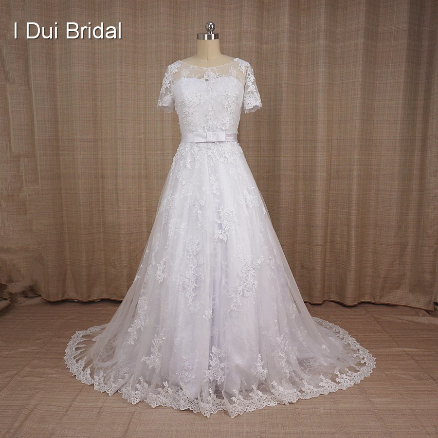 Two Piece Wedding Dresses A line Short Sleeve Lace Bolero Jacket Factory Custom Make Bridal Gown
Two Piece Wedding Dresses A line Short Sleeve Lace Bolero Jacket Factory Custom Make Bridal Gown