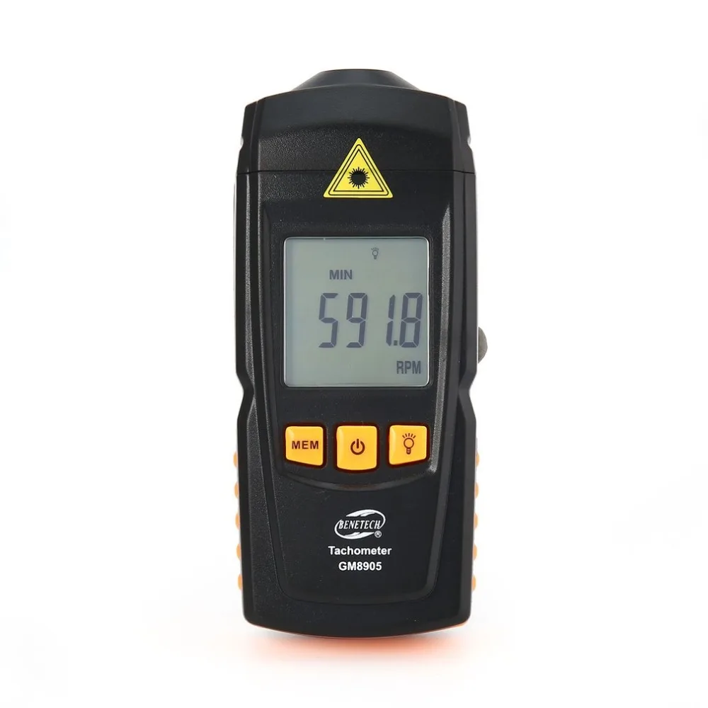 Новый BENETECH GM8905 ЖК дисплей Подсветка цифровой лазерный тахометр Бесконтактный RPM