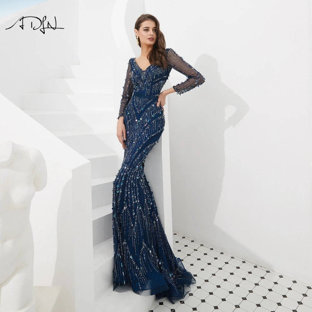 ADLN Luxurious Mermaid Evening Dresses Long Robe de Soiree Dubai Deep V-neck Muslim Long Sleeves Prom Gown abiye gece elbisesi
ADLN Luxurious Mermaid Evening Dresses Long Robe de Soiree Dubai Deep V-neck Muslim Long Sleeves Prom Gown abiye gece elbisesi