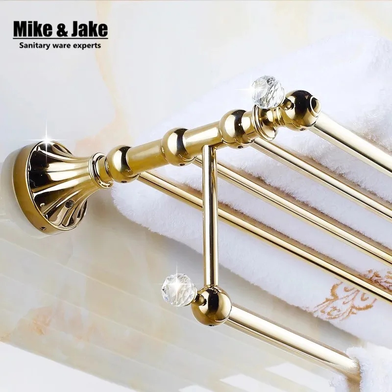 New arrival crystal Towel Racks Luxury Bathroom Golden crystal accessories Bath Towel Shelves Towel Bar bath hardware
New arrival crystal Towel Racks Luxury Bathroom Golden crystal accessories Bath Towel Shelves Towel Bar bath hardware