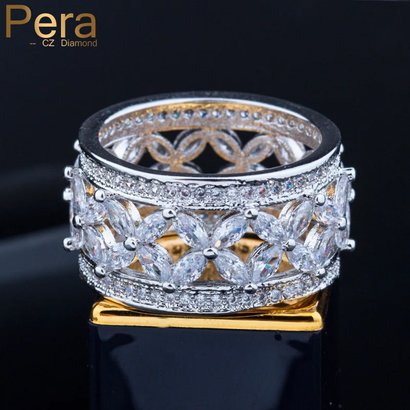 Pera Luxurious Women Wedding Engagement Party Big Hollow Out Flower Shape Cubic Zirconia Silver Color Finger Rings Jewelry R090
Pera Luxurious Women Wedding Engagement Party Big Hollow Out Flower Shape Cubic Zirconia Silver Color Finger Rings Jewelry R090