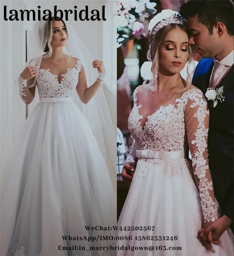Modest Plus Size Vestido De Novia 2019 A Line Vintage Lace Appliques Long Sleeves Sequined Beaded Illusion Wedding Bridal Gowns
Modest Plus Size Vestido De Novia 2019 A Line Vintage Lace Appliques Long Sleeves Sequined Beaded Illusion Wedding Bridal Gowns
