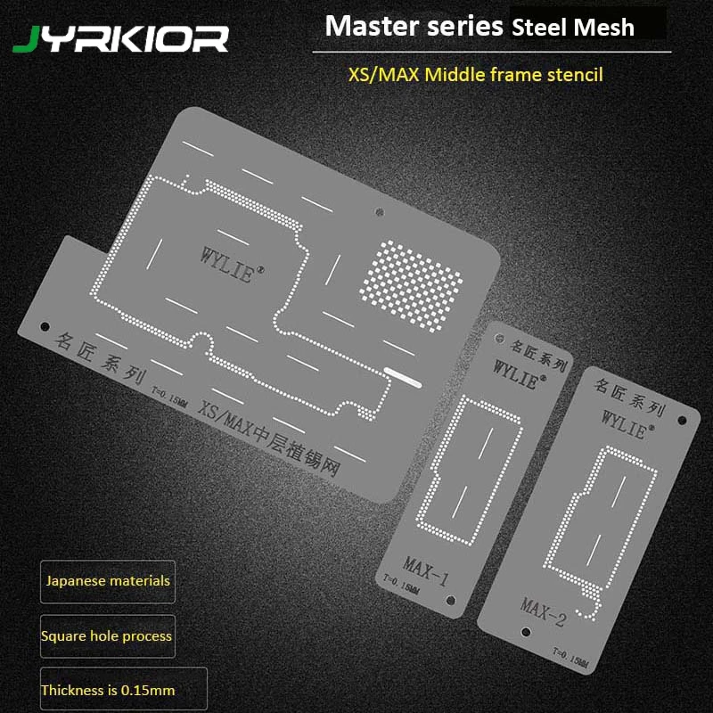 Jyrkior Middle-Level Planting Tin Mesh BGA Reballing Stencil Template For iPhone XS/MAX Logic Board Middle Frame
Jyrkior Middle-Level Planting Tin Mesh BGA Reballing Stencil Template For iPhone XS/MAX Logic Board Middle Frame