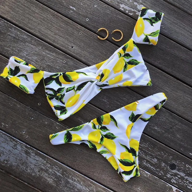 2018 Sexy Off The Shoulder Lemon print Bikini Set Women Vintage Swimsuit Summer Beach Swimwear Bathing Suit Biquinis
2018 Sexy Off The Shoulder Lemon print Bikini Set Women Vintage Swimsuit Summer Beach Swimwear Bathing Suit Biquinis