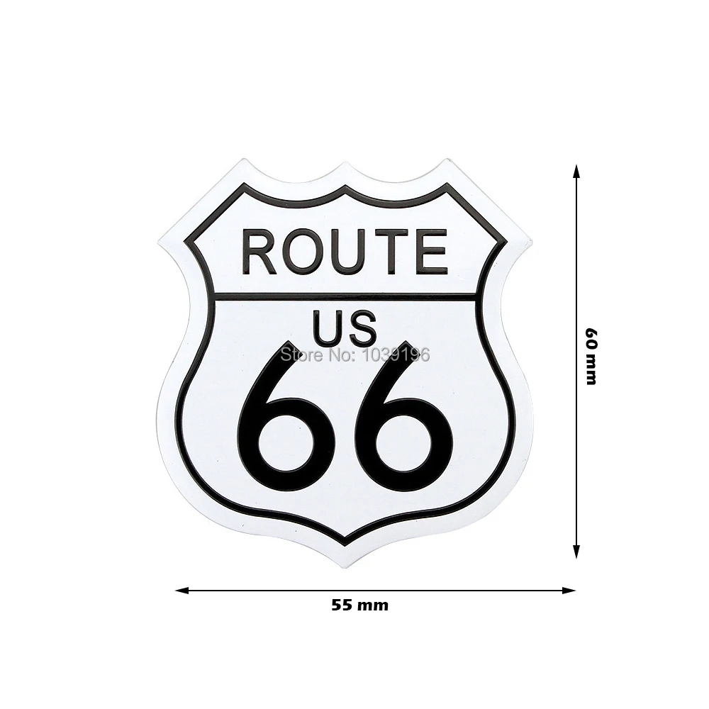 Знак для кузова автомобиля US Route 66 Expressway 3D металлический хромированный