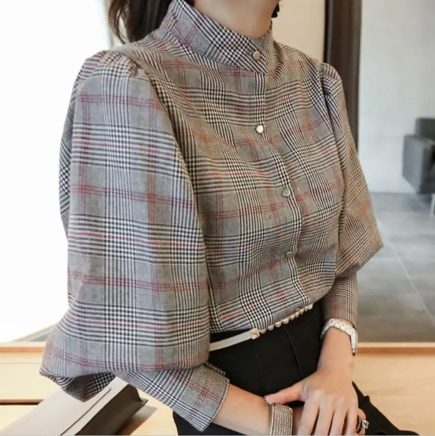 plus size 2XL Spring new plaid shirt women fashion Lantern sleeves with bows irregular loose blouse tops
plus size 2XL Spring new plaid shirt women fashion Lantern sleeves with bows irregular loose blouse tops