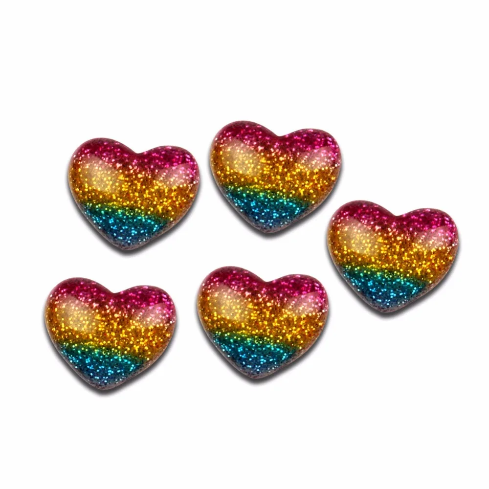 

30Pcs Resin Bling Heart 16mm Decoration Crafts Kawaii Cute Flatback Cabochon Embellishments For Scrapbooking DIY Accessories