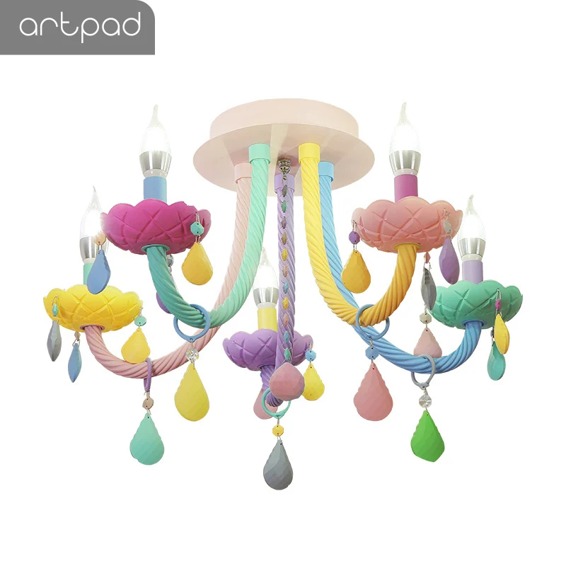 Artpad Modern Sweet Crystal Chandeliers Macaron Colorful Droplight Children Bedroom Girl Princess Decoration Glass Lustre Lamp
Artpad Modern Sweet Crystal Chandeliers Macaron Colorful Droplight Children Bedroom Girl Princess Decoration Glass Lustre Lamp