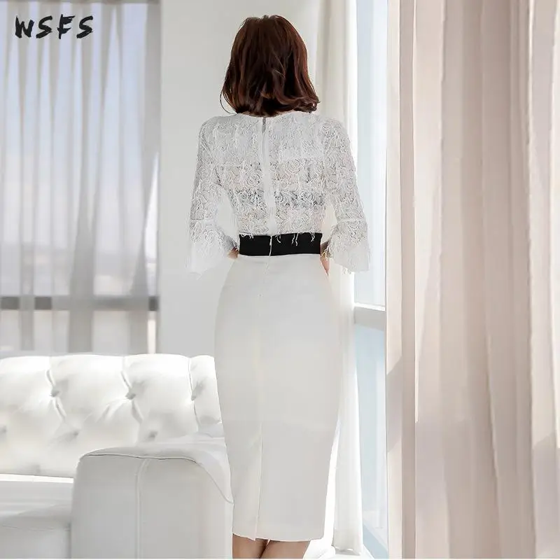 2 Piece Set Summer White Dress Vneck Tassels Lace Tops Women Dresses Bandage Bodycon Ladies Sexy Party Midi Pencil Wrap Skirts
2 Piece Set Summer White Dress Vneck Tassels Lace Tops Women Dresses Bandage Bodycon Ladies Sexy Party Midi Pencil Wrap Skirts