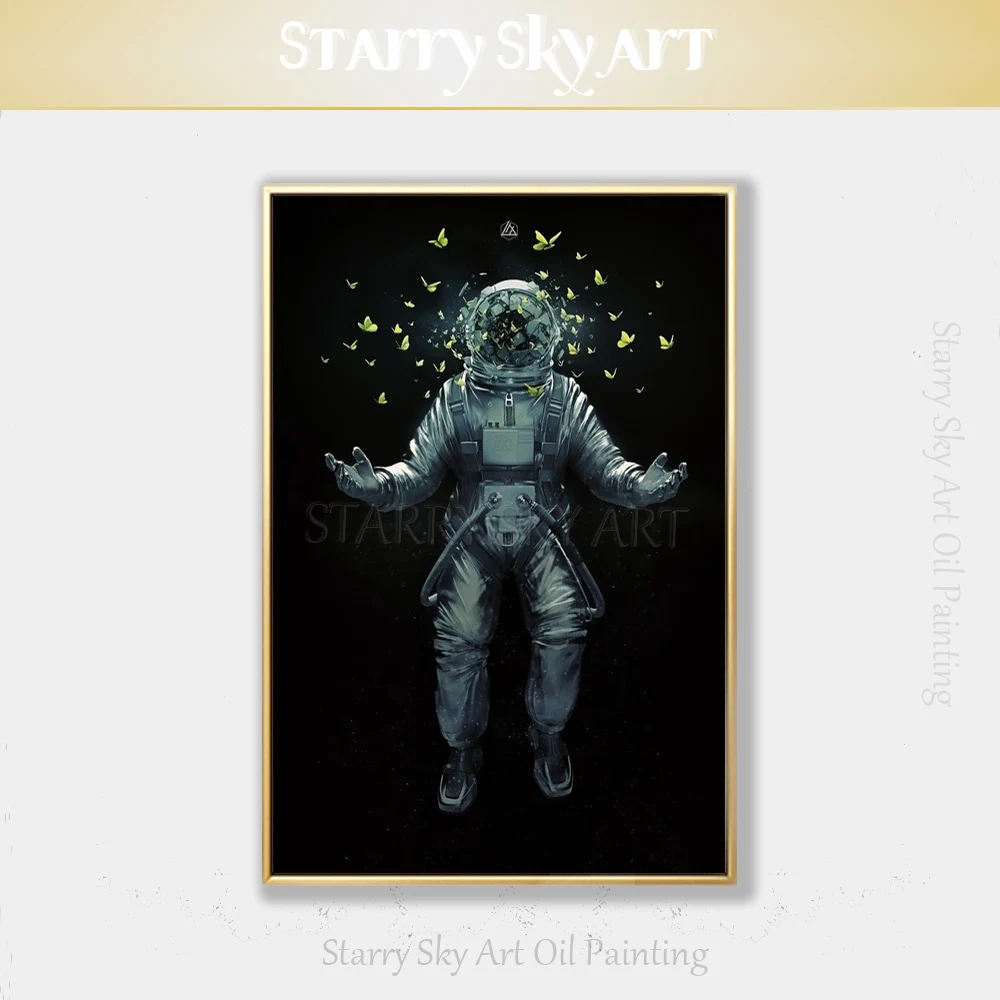 High Skills Artist Hand-painted High Quality Astronaught Portrait Oil Painting on Canvas Fine Art Astronaut Figure Oil Painting
High Skills Artist Hand-painted High Quality Astronaught Portrait Oil Painting on Canvas Fine Art Astronaut Figure Oil Painting