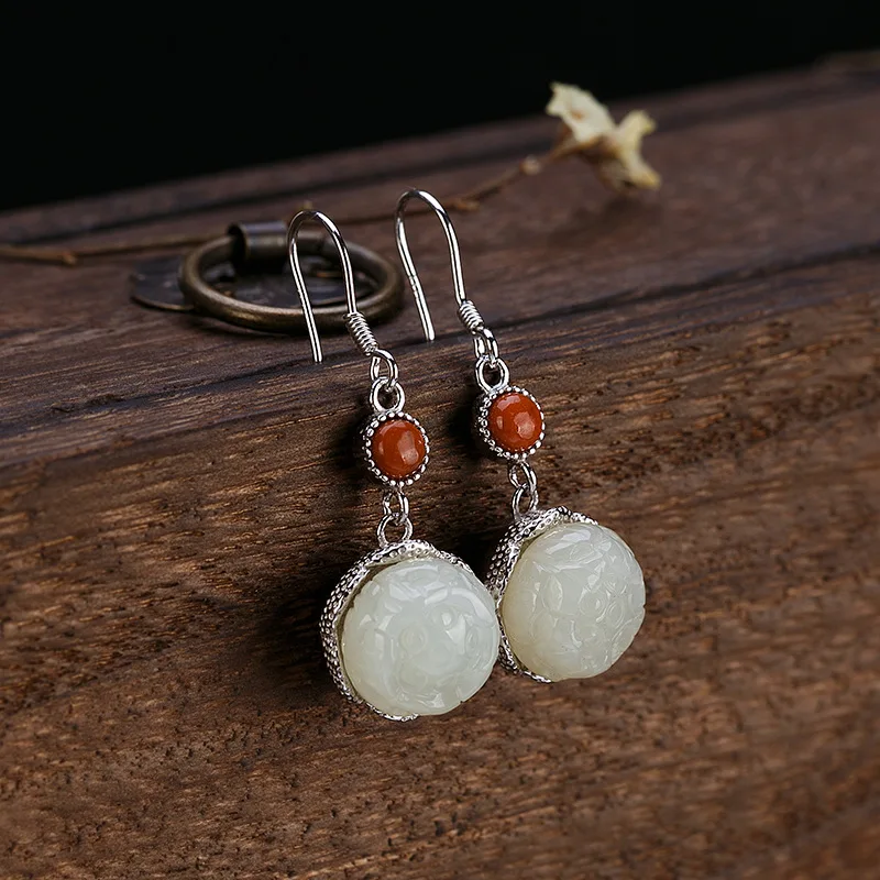 L&P Genuine 925 Sterling Silver Real Natural Jade Earrings Retro Elegant Engagement Jewelry For Women Gifts
L&P Genuine 925 Sterling Silver Real Natural Jade Earrings Retro Elegant Engagement Jewelry For Women Gifts
