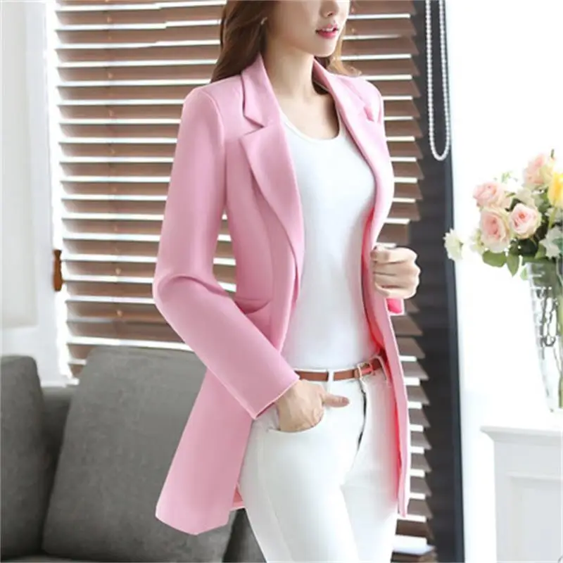 Large size S-4XL long suit jacket female spring and autumn new slim fashion casual wild long sleeve small suit tide
Large size S-4XL long suit jacket female spring and autumn new slim fashion casual wild long sleeve small suit tide