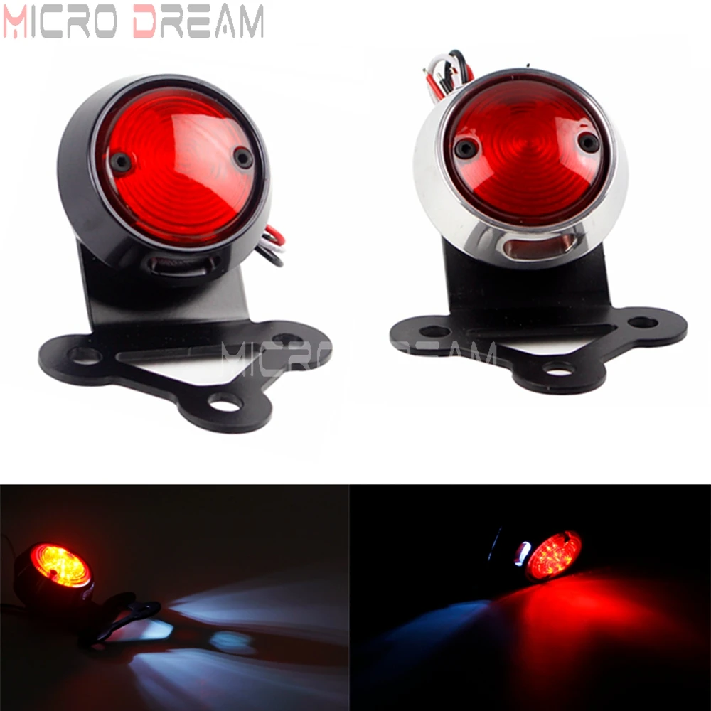Black Universal Motorcycle 12V LED Retro Red Rear Tail for Harley Chopper Motorbike Brake Stop Light Lamp License Plate Mount
Black Universal Motorcycle 12V LED Retro Red Rear Tail for Harley Chopper Motorbike Brake Stop Light Lamp License Plate Mount