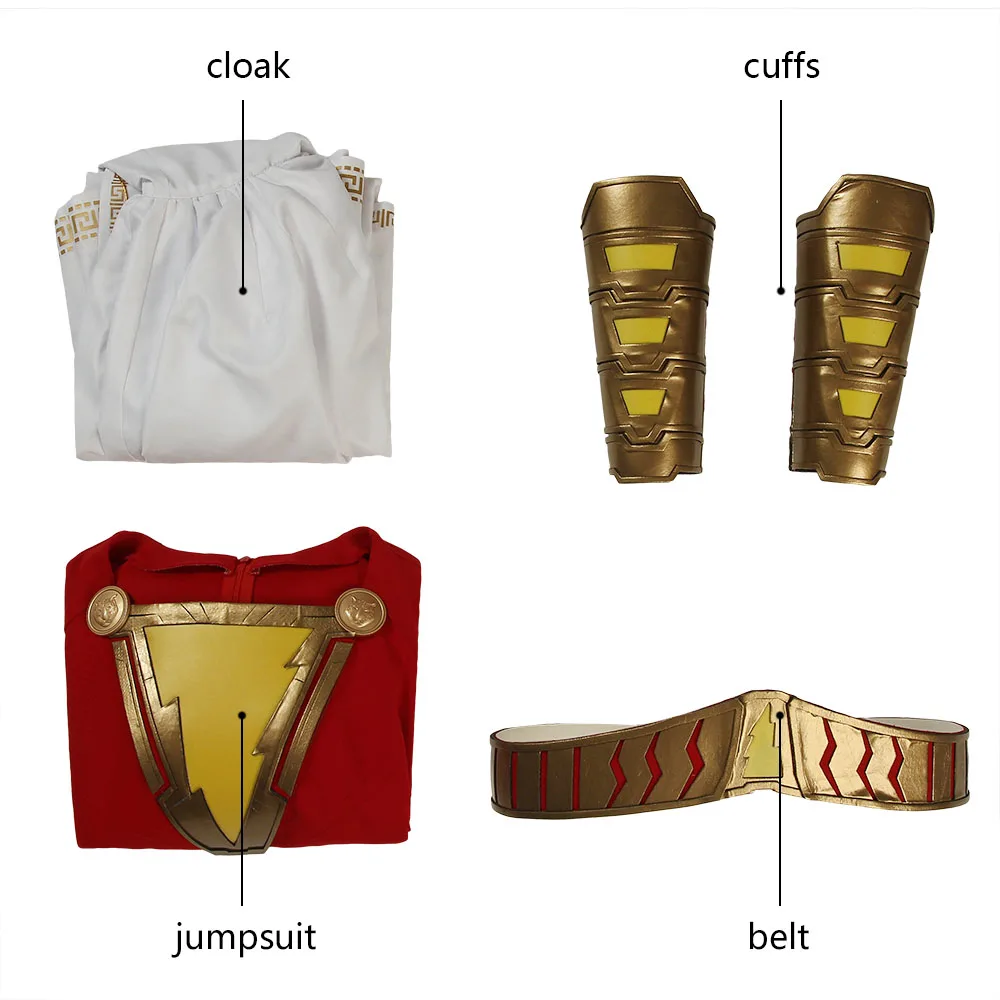 Shazam Cosplay Captain Costume Billy Batson Jumpsuit Costumes Suit Superhero Halloween Adults Men Customized Made
Shazam Cosplay Captain Costume Billy Batson Jumpsuit Costumes Suit Superhero Halloween Adults Men Customized Made