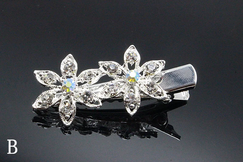 2 шт. Бабочка Кристалл Pin волос Свадебные невесты тиара зажим для со стразами