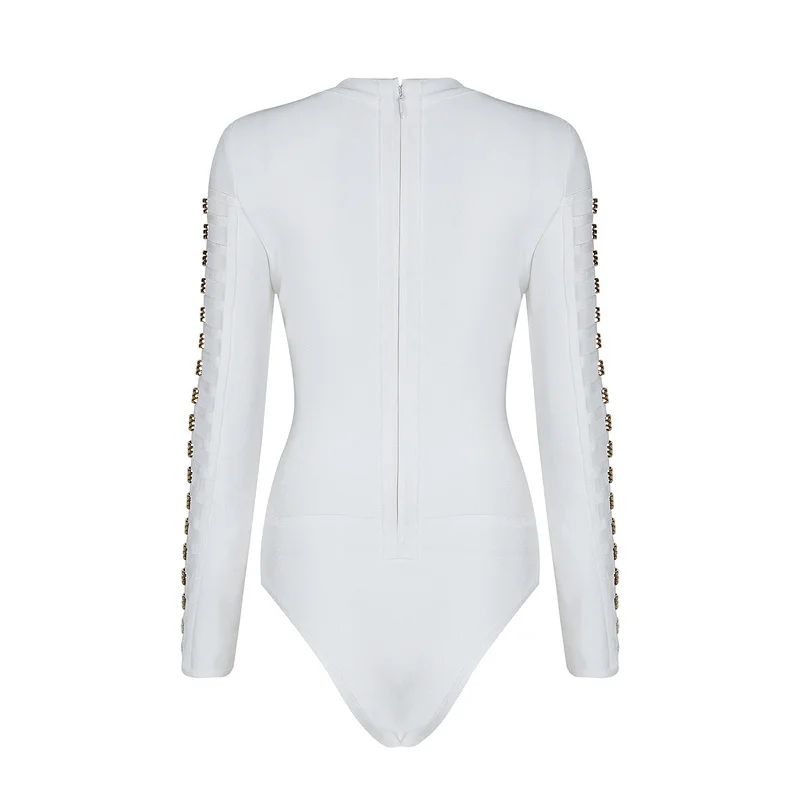 High Quality Black White Sexy Long Sleeve Hollowout Sheath Rayon Bandage Bodysuit Bodycon Fashion Bodysuit
High Quality Black White Sexy Long Sleeve Hollowout Sheath Rayon Bandage Bodysuit Bodycon Fashion Bodysuit