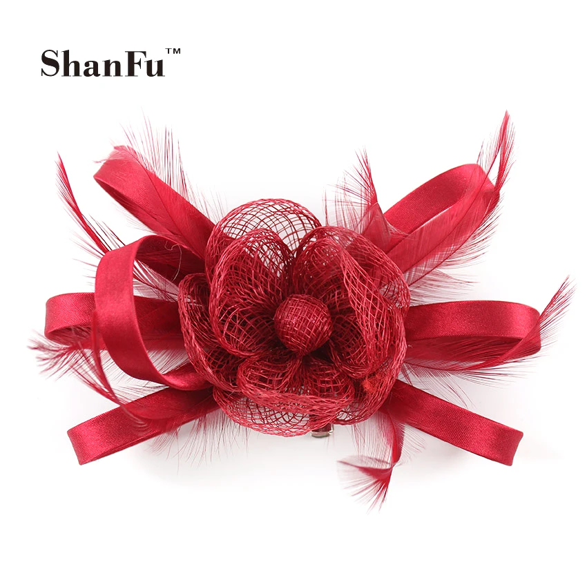 Shanfu Ladies Small Satin Flower Fascinator Sinamay Hair Clip Fascinators Brooch Burgundy for Wedding Church Tea Party SFB7041
Shanfu Ladies Small Satin Flower Fascinator Sinamay Hair Clip Fascinators Brooch Burgundy for Wedding Church Tea Party SFB7041