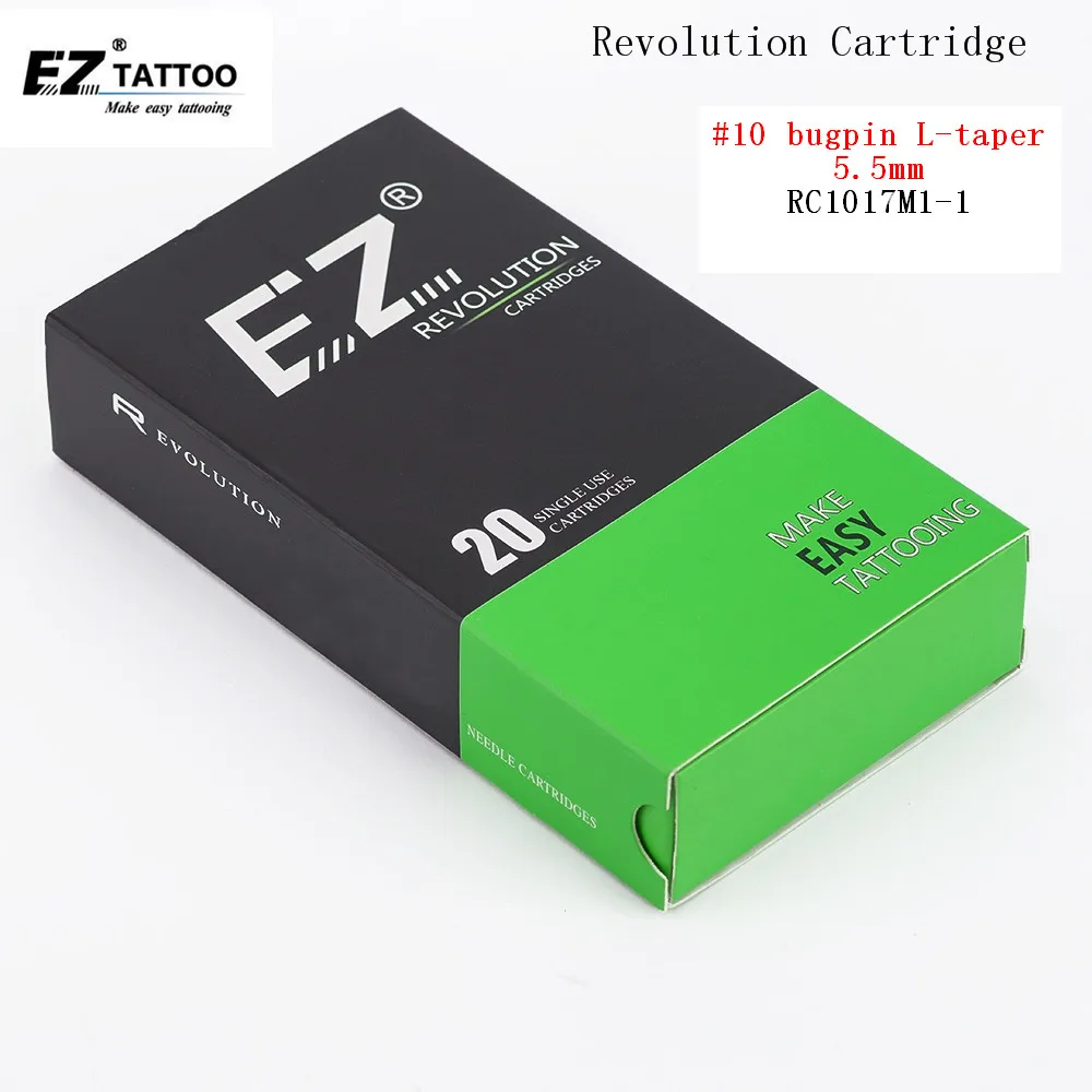 

RC1017M1-1 EZ Revolution Cartridge Tattoo Needles Magnum #10 Bugpin ( 0.30 mm ) Long Taper 5.5 mm 20pcs /Box