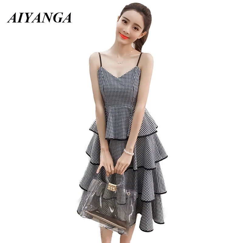 Spaghetti Strap Dress Women 2019 Spring Summer Dresses Female Sleeveless Plaid Cake Dress Medium Long Style Sexy Off Shoulder
Spaghetti Strap Dress Women 2019 Spring Summer Dresses Female Sleeveless Plaid Cake Dress Medium Long Style Sexy Off Shoulder
