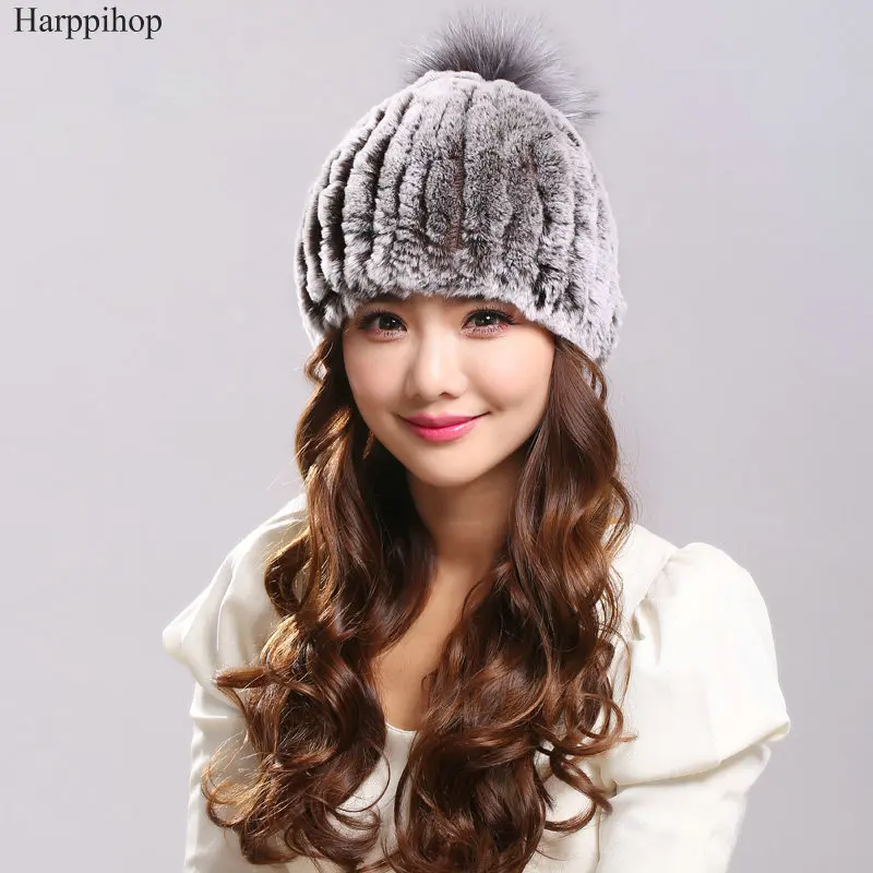 New fashion good quality caps winter fur hat for Russian women real rex rabbit fur hat with fox fur pom poms fur knitted beanies
New fashion good quality caps winter fur hat for Russian women real rex rabbit fur hat with fox fur pom poms fur knitted beanies