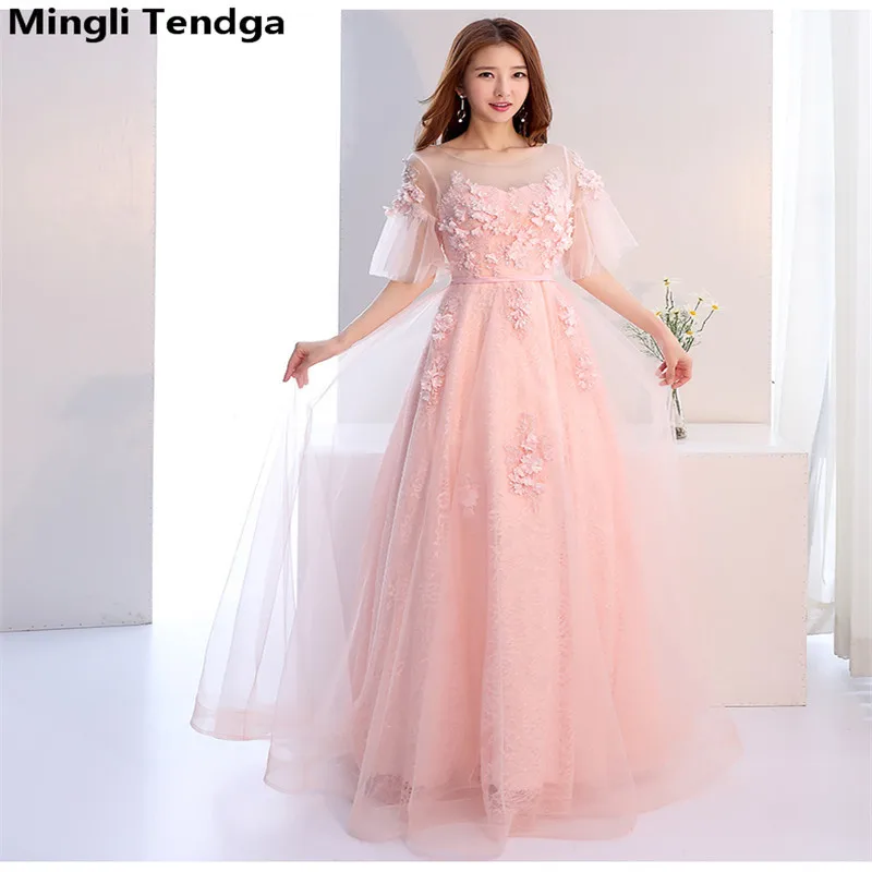Mingli Tengda Pink Long Bridesmaid Dresses Elegant Lace Bridesmaid Dress Dignified Dress Women for Wedding Party O-neck Simple
Mingli Tengda Pink Long Bridesmaid Dresses Elegant Lace Bridesmaid Dress Dignified Dress Women for Wedding Party O-neck Simple
