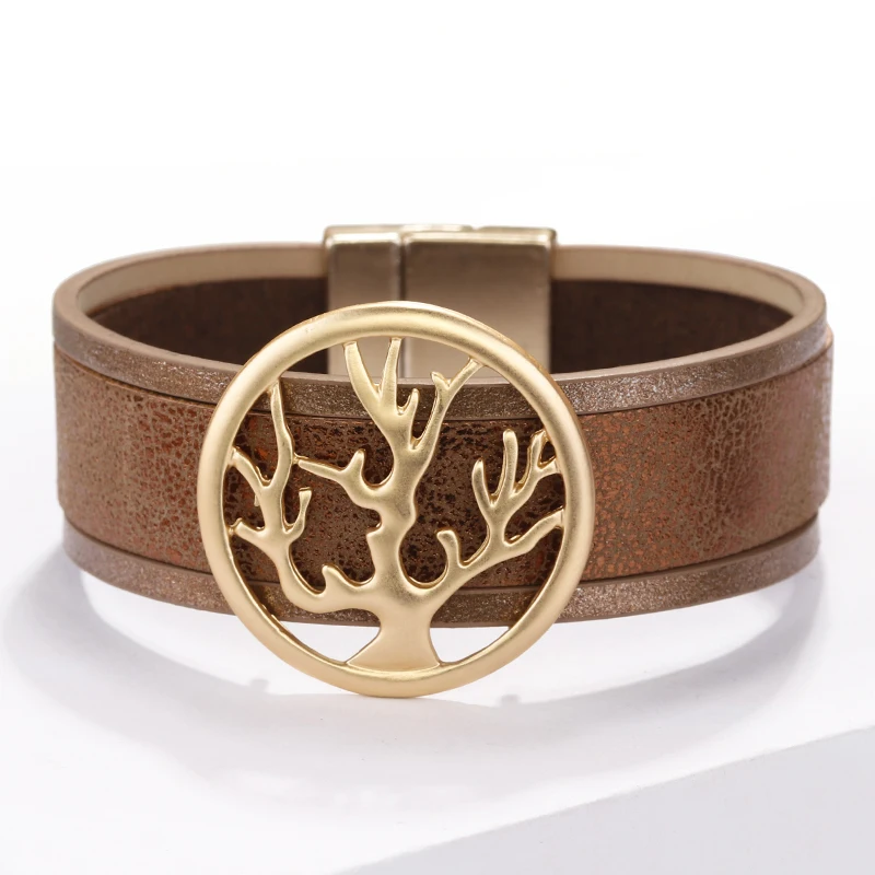 ALLYES Boho Tree Of Life Leather Bracelets for Women Ladies Bohemian Wrap Multilayer Wide Bracelet Female Femme Jewelry
ALLYES Boho Tree Of Life Leather Bracelets for Women Ladies Bohemian Wrap Multilayer Wide Bracelet Female Femme Jewelry