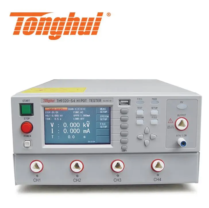 TONGHUI TH9320-S4 intelligent Hipot Tester with 4 channels scan interface AC DC Hipot Tester
TONGHUI TH9320-S4 intelligent Hipot Tester with 4 channels scan interface AC DC Hipot Tester